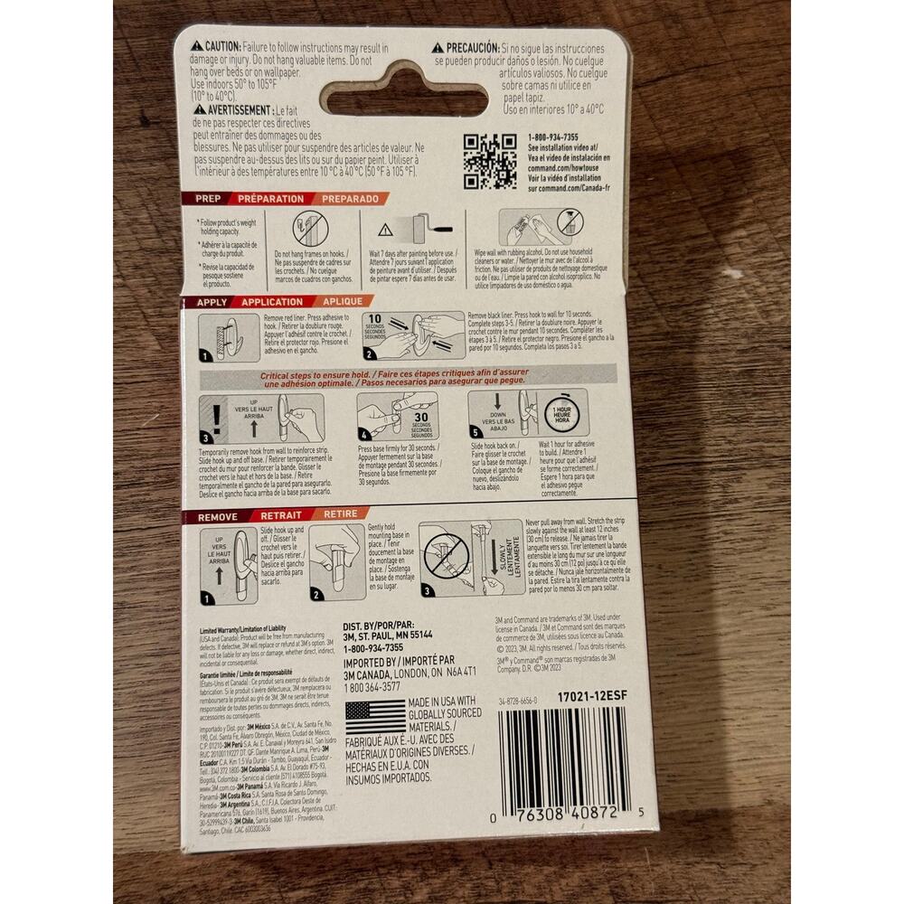 Bundle of 4 Command Strips Medium Sized Refill Strips Tape White - NEW - Picture 3 of 5